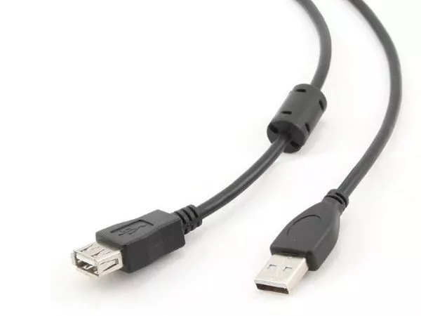 Cable USB, USB AM/AF, 1.8 m, USB2.0 Premium quality with ferrite core, Cablexpert, CCF-USB2-AMAF-6