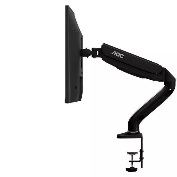 Arm for 1 monitors 15"-27" -  AOC AS110D0 Black, Desk Clamp/Grommet, Aluminum structure, Gas spring, Height adjustment, Max.Load: 0-8kg, Tilt: '-90°~+