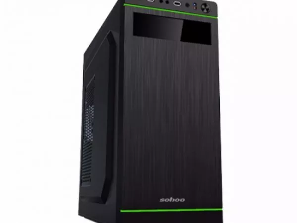 Case ATX 500W Sohoo 5907BG, Black-Green, ATX-500W-12cm