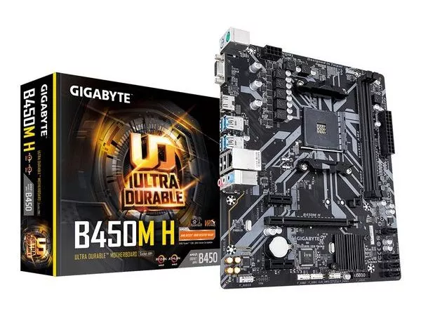 GIGABYTE B450M H, Socket AM4, AMD B450, Dual 2xDDR4-3200, APU AMD graphics, VGA, HDMI, 1xPCIe X16, 4