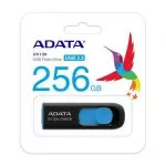 128GB  USB3.1 Flash Drive ADATA "UV128", Black-Blue, Plastic, Slider (R/W:90/40MB/s)