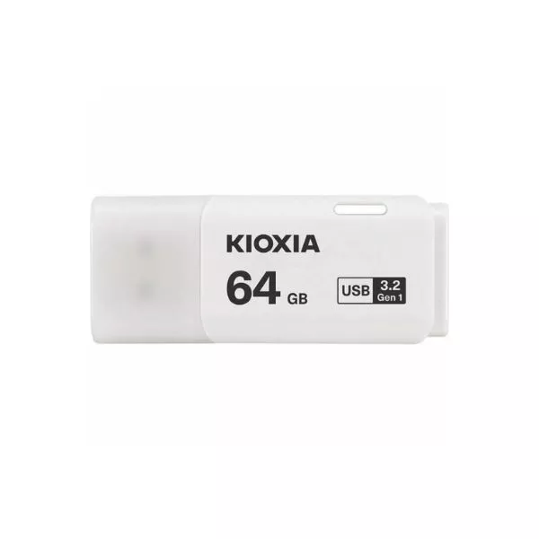 64GB USB3.2  Kioxia (Toshiba) TransMemory U301 White, Plastic, Small design (Read 70 MByte/s, Write 20 MByte/s)