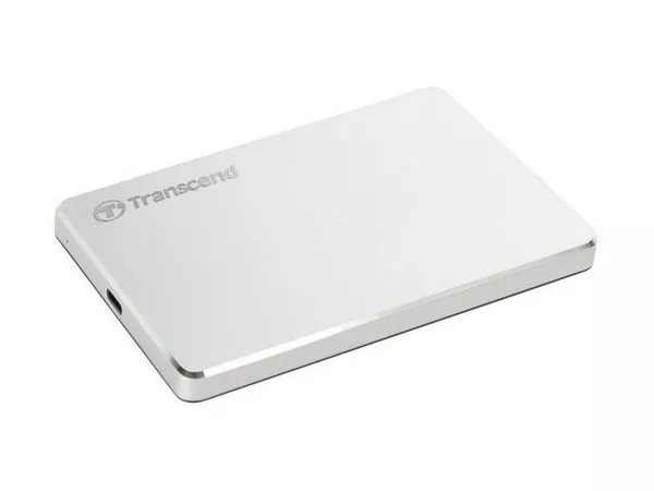 2.0TB (USB3.1/Type-C) 2.5" Transcend "StoreJet 25C3S", Silver, Aluminum Casing, Ultra-Slim&Light