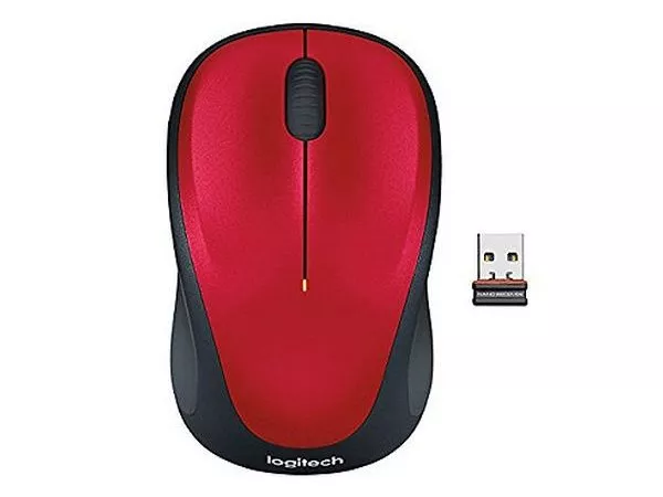 Logitech Wireless Mouse M235 Red, Optical Mouse, Nano receiver, Red/Black, Retail