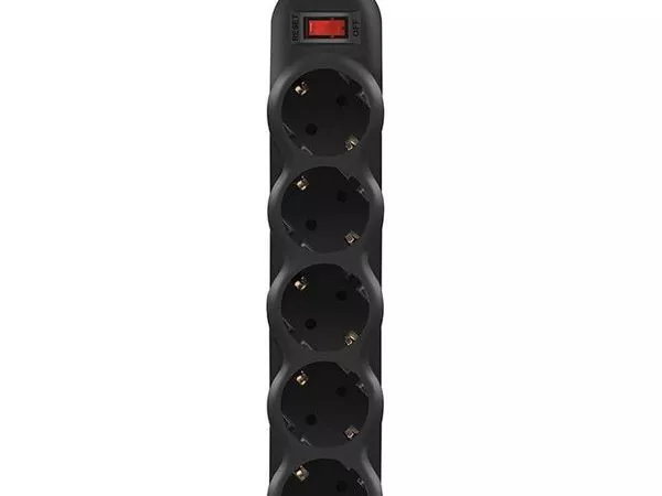 Surge Protector  5 Sockets, 3.0m, Sven "SF-05L", Black, retail box, flame-retardant material