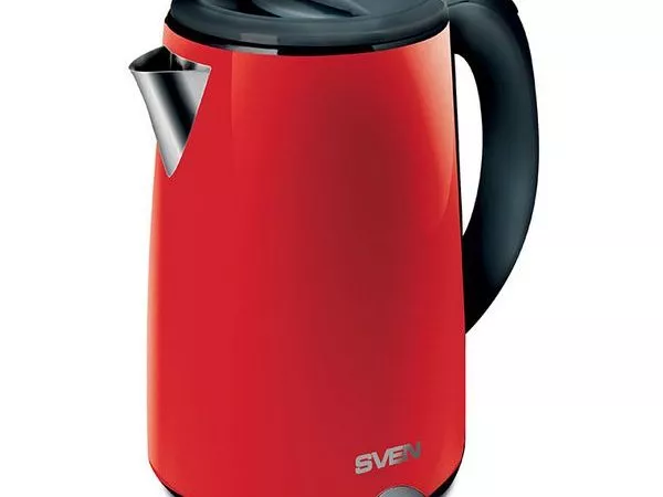 Electric kettle SVEN KT-D2004, red-black (double wall housing, 2.0 L, 1850-2200 W)