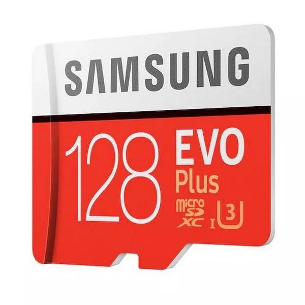 128GB MicroSD (Class 10) UHS-I (U3) +SD adapter, Samsung EVO Plus "MB-MC128KA" (R:130MB/s)