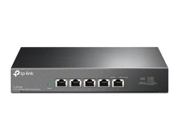 5-port 100Mbit/1Gbit/2.5Gbit/5Gbit/10Gbit Switch TP-LINK "TL-SX105", steel case