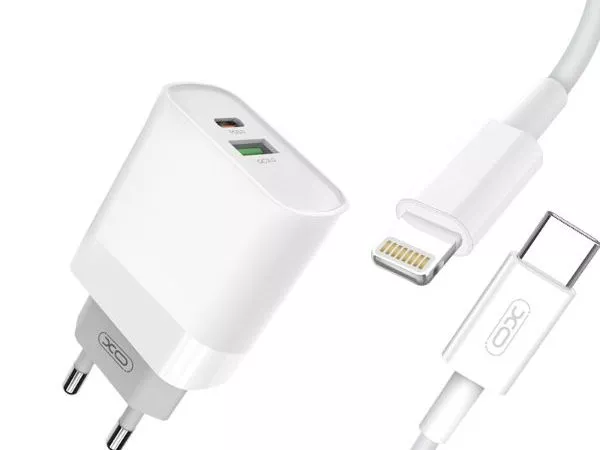 Wall Charger XO + Lightning Cable, Q.C3.0+PD 18W, L64, white