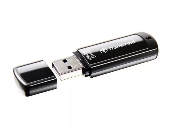 64GB USB2.0 Flash Drive Transcend "JetFlash 350", Black, Classic Cap (R/W:20/10MB/s)