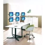 Table/desk stand for 6 monitors Reflecta PLANO Desk 23-1010S, 13"-23 ", 75x75, 100x100, 8kg/bracket.