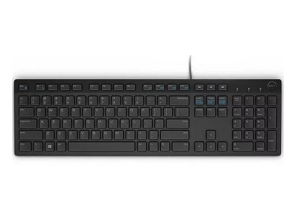 Keyboard Dell KB216, Multimedia, Fn Keys, Quiet keys, Spill resistant, White,  US Layout USB