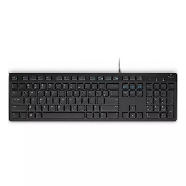 Keyboard Dell KB216, Multimedia, Fn Keys, Quiet keys, Spill resistant, White,  US Layout USB