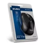 Mouse SVEN RX-113, Optical, 800 dpi, 3 buttons, Ambidextrous, Black, USB