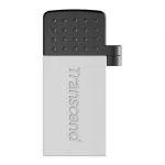 8GB USB2.0/Micro-USB Flash Drive Transcend "JetFlash 380", Silver, Metal Case, OTG (R/W:20/5MB/s)