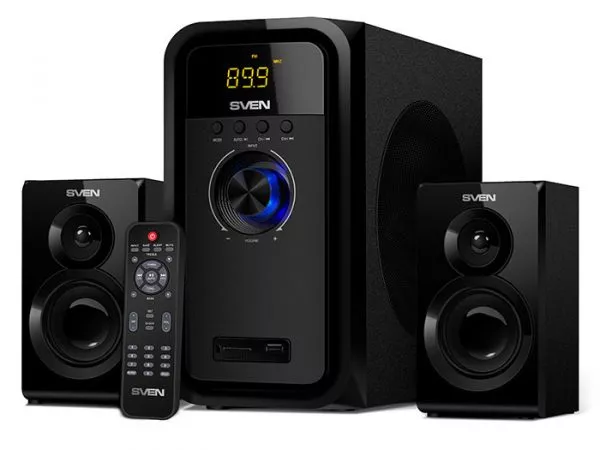 Speakers SVEN "MS-2051" SD-card, USB, FM, remote control, Bluetooth, Black, 55w/30w + 2x12.5w/2.1