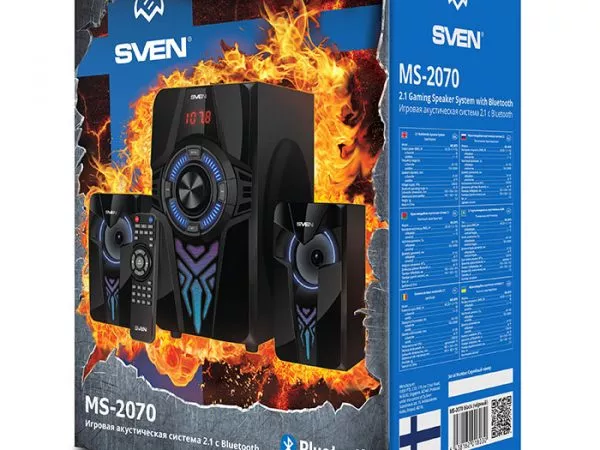 Speakers SVEN "MS-2070" SD-card, USB, FM, remote control, Bluetooth, Black, 60w/30w + 2x15w/2.1