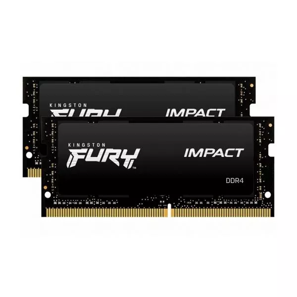 16GB DDR4-3200MHz SODIMM Kingston FURY Impact (Kit of 2x8GB) (KF432S20IB/8), CL20, 1.2V, XMP, Blk