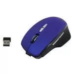 Wireless Mouse Qumo M60, Optical, 800-1600 dpi, 7 buttons, Ergonomic, 400mAh, Blue, USB-C