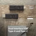 64GB USB3.2 Type-A/Type-C Flash Drive Kingston DataTraveler® Duo (DTDE/64GB), Black, Dual Slider