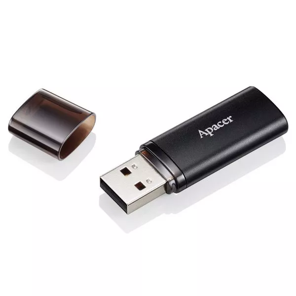 64GB USB3.1 Flash Drive  Apacer "AH25B",  Black, Matte Metal, Classic Cap (AP64GAH25BB-1)