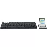 Wireless Keyboard Logitech K375s Multi-Device, Full-size, FN key, Bluetooth/2.4Ghz, 2xAAA, Graphite