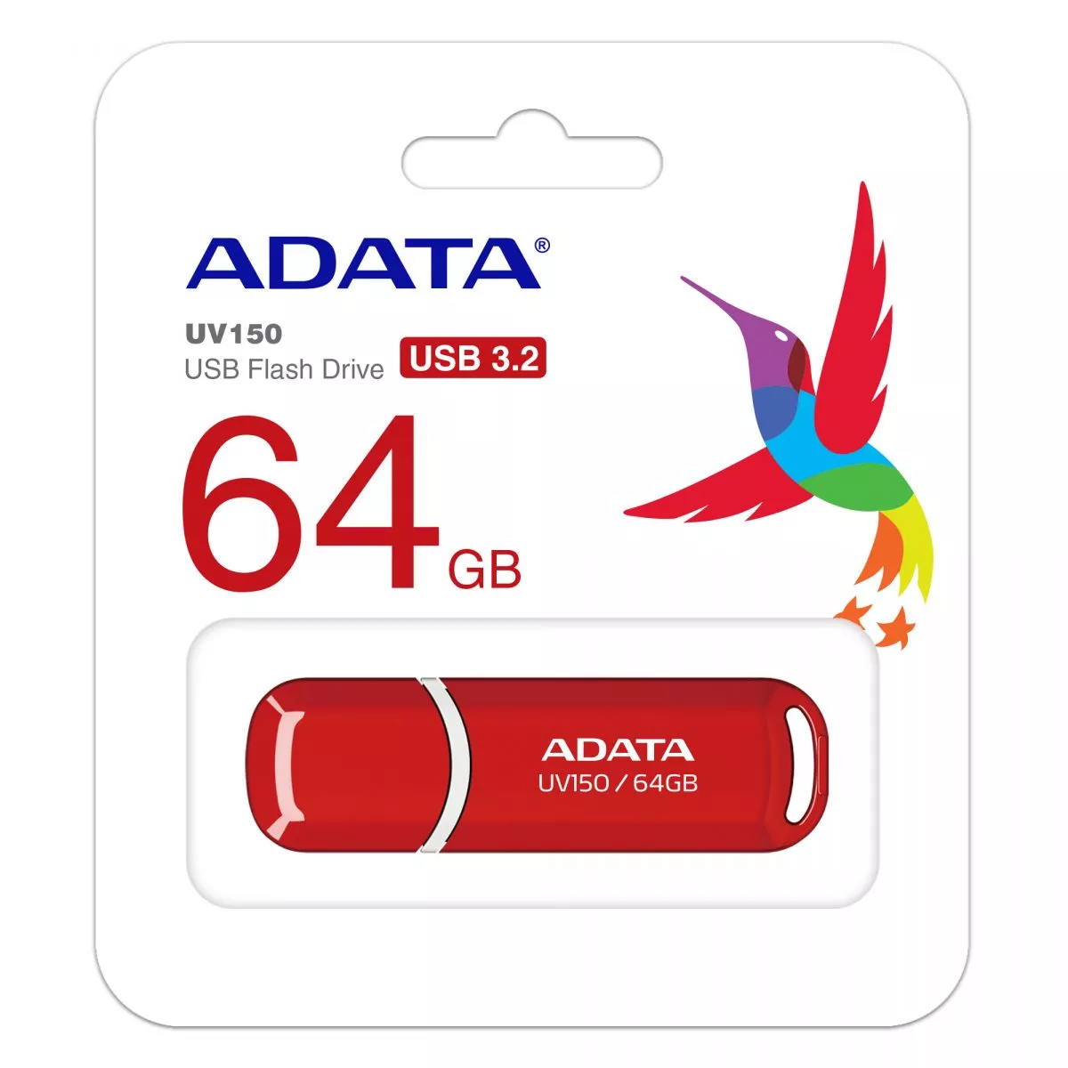 32GB USB3.1 Flash Drive ADATA "UV150", Red, Plastic, Classic Cap (R/W:40/20MB/s)