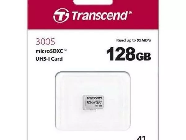 128Gb MicroSD (Class 10) UHS-I (U1) , Transcend "TS128GUSD300S" (R/W:95/45MB/s)