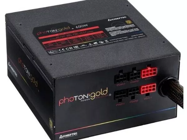 Power Supply ATX 650W Chieftec PHOTON GOLD GDP-650C-RGB, 80+ Gold, Modular, Active PFC, 140mm RGB