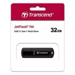 32GB USB3.1 Flash Drive Transcend "JetFlash 700", Black, Classic (R/W:90/20MB/s)