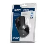 Mouse SVEN RX-515S, Silent, Optical, 800-1600 dpi, 3 buttons, Ambidextrous, Grey, USB