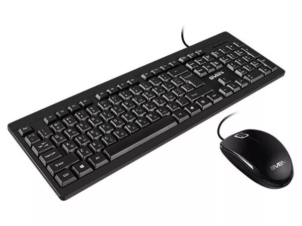 Keyboard & Mouse SVEN KB-S320C, Fullsize layout, Splash proof, Fn key, Black, USB