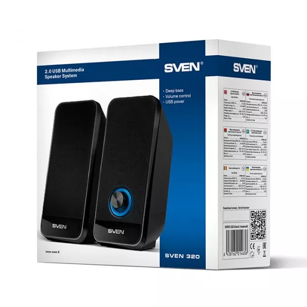 Speakers SVEN 320 Black, 6w, Power: USB / DC 5V