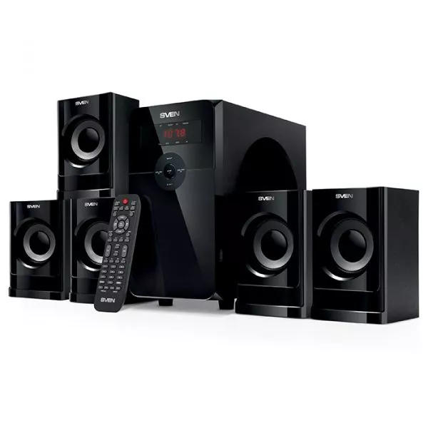 Speakers  SVEN "HT-201" 80w / 20w+5*12w, USB, SD, FM, Display, RC, Black
