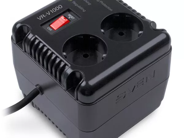 SVEN VR-V1000, 500W, Automatic Voltage Regulator, 2x Schuko outlets+1x ІЕС 320, Input voltage: 184-2