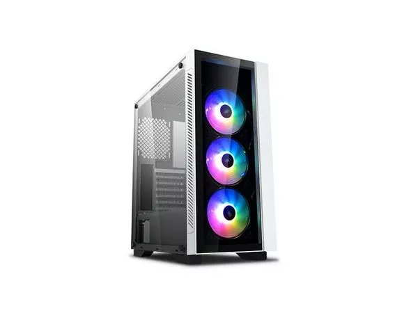 DEEPCOOL "MATREXX 55 V3 ADD-RGB WH 3F" ATX Case, with Side-Window, Dual 4mm Tempered Glass Side & Front panel, without PSU, Tool-less, 3x120mm ADD-RGB