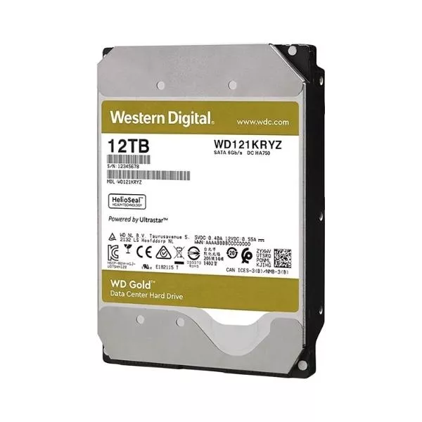 3.5" HDD 12.0TB  Western Digital WD121KRYZ Enterprise® Gold™, 512E model, 24x7, 7200rpm, 256MB, SATA