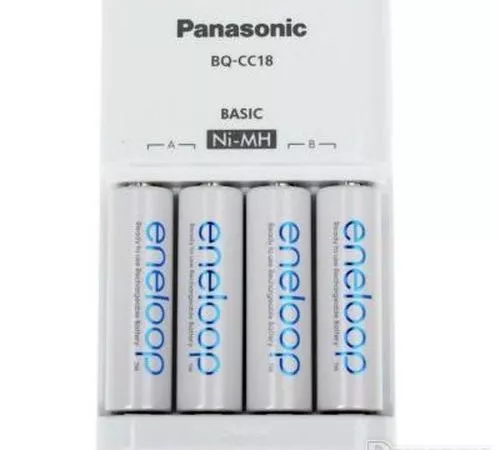 Panasonic "Basic" Charger 4-pos AA/AAA + 4AAA 750mAh, K-KJ18MCC04E