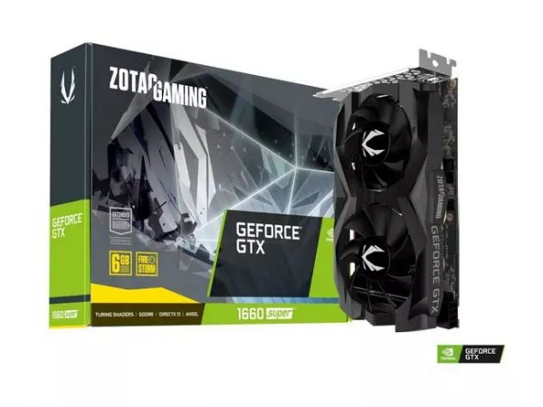 ZOTAC GeForce GTX 1660 SUPER Twin Fan 6GB GDDR6, 192bit, 1785/14000Mhz, Dual Fansink Cooling, 1xHDMI, 3xDisplayPort, Cooper Heatpipes, Wide Array Alum