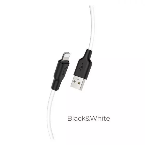 Hoco X21 Plus Silicone charging cable Lightning (2.0m) Black&White