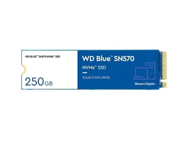 M.2 NVMe SSD  250GB WD  Blue SN570 [PCIe 3.0 x4, R/W:3300/1200MB/s, 190/210K IOPS, TLC BiCS5]