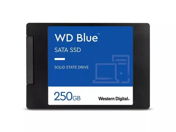 2.5" SSD  250GB  WD Blue  (WDS250G2B0A) [R/W:550/525MB/s, 95/81K IOPS, 3D-NAND TLC BiCS3]