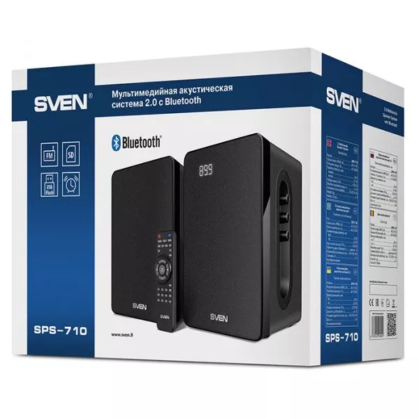 Speakers SVEN "SPS-710" Black, 40w, Bluetooth, SD-card, USB, FM, LED