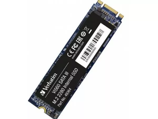 M.2 SATA SSD  512GB  Verbatim Vi560 S3, SATA 6Gb/s, M.2 Type 2280 form factor, Sequential Reads: 560 MB/s, Sequential Writes: 520 MB/s, Max Random 4k: