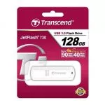 128GB USB3.1 Flash Drive Transcend "JetFlash 730", White Classic Cap (R/W:90/40MB/s)