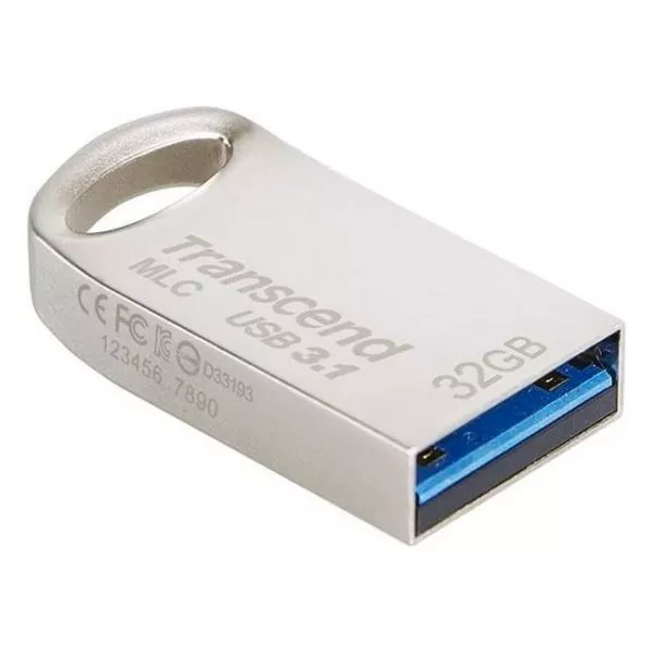32GB USB3.1 Flash Drive Transcend "JetFlash 720S", Silver, Metal Case, COB (MLC , R/W:130/45MB/s)