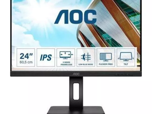 23.8" AOC IPS LED Q24P2Q Black 3-sides Borderless (4ms, 50M:1, 250cd, 2560x1440, 178°/178°, VGA, HDMI, DisplayPort, USB Hub: 4 x USB3.0, Speakers 2 x