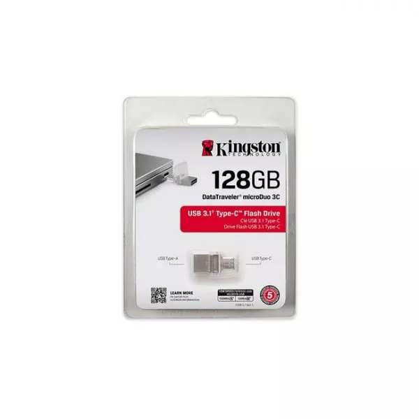 128GB USB3.1 Kingston DataTraveler MicroDuo, Ultra-small, USB OTG Type C (On-The-Go), (Read 100 MByt