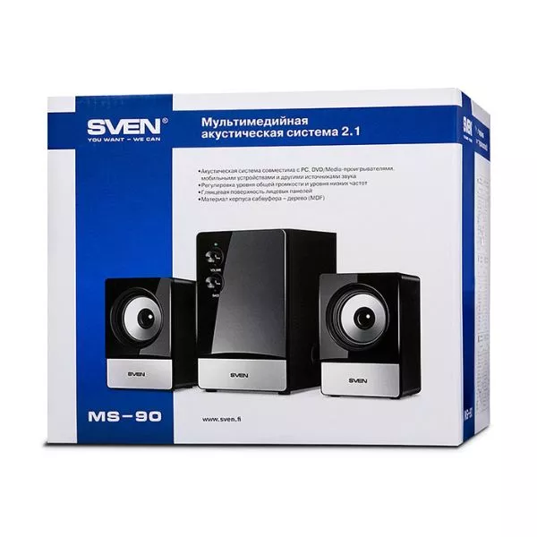 Speakers SVEN "MS- 90" Black, 10w / 5w + 2 x 2.5w / 2.1