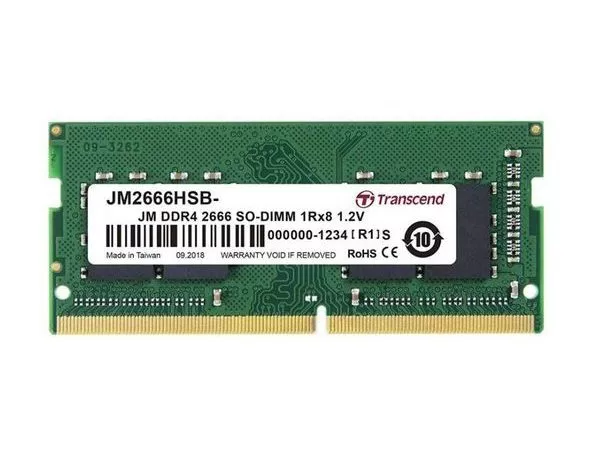 16GB DDR4-2666MHz  SODIMM  Transcend PC21300, CL19, 260pin DIMM 1.2V
